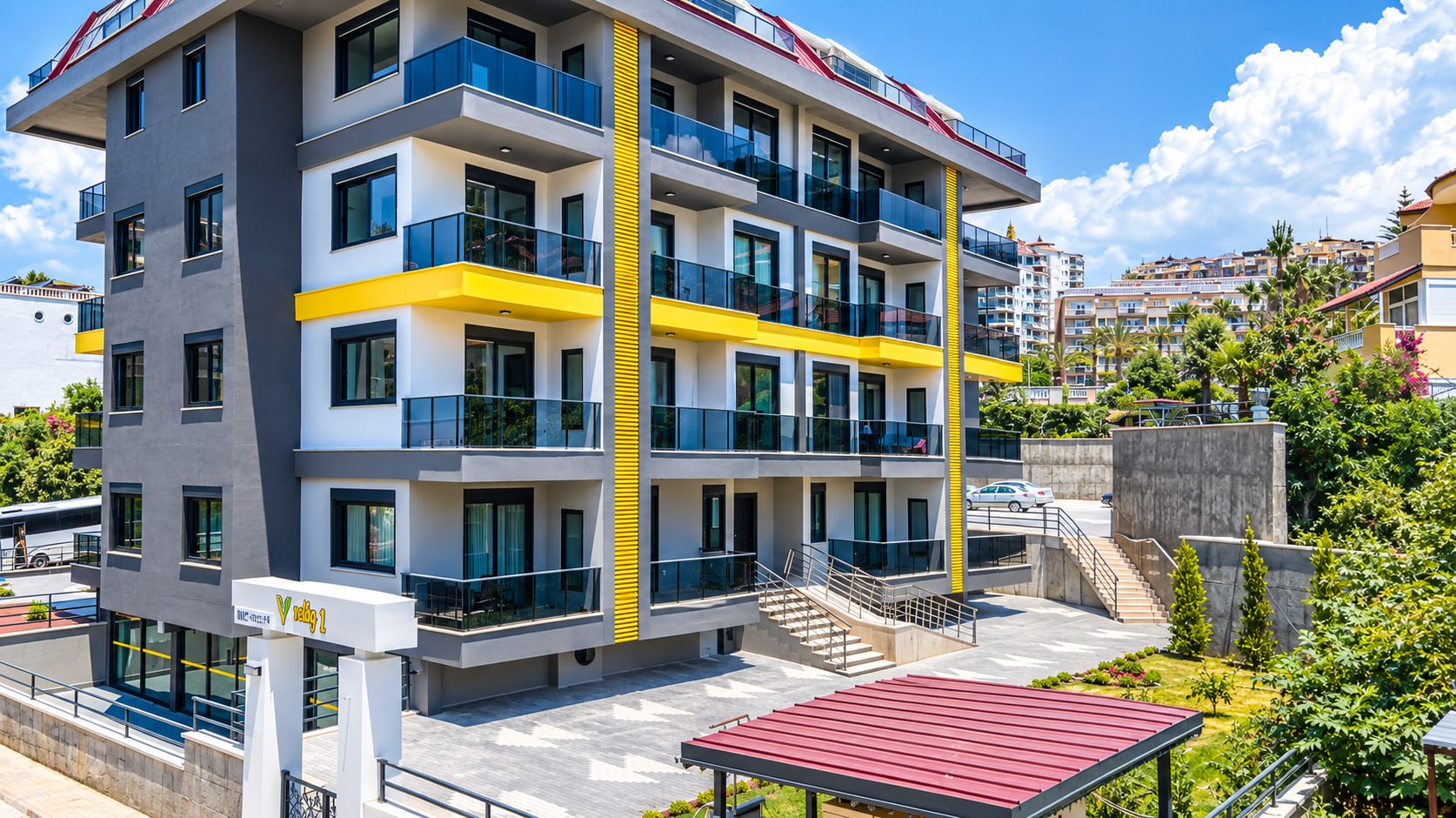Район Кестель — апартаменты 2+1 Duplex / Garden Duplex 2+1 — 500 м до моря