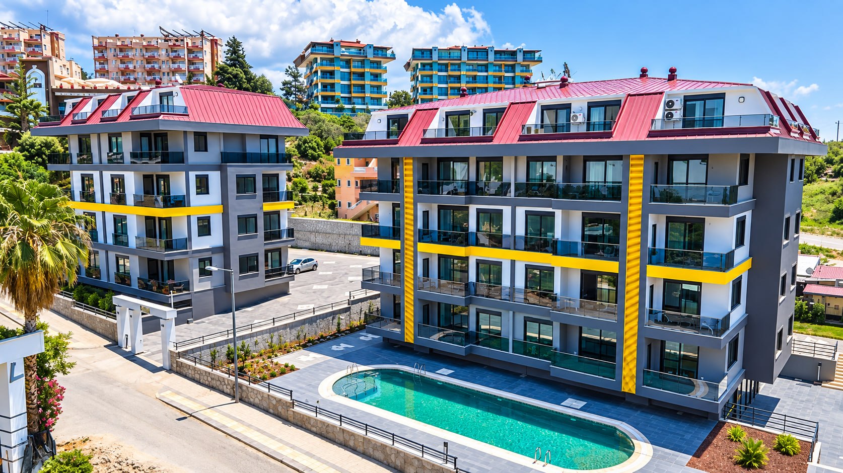 Район Кестель — апартаменты 2+1 Duplex / Garden Duplex 2+1 — 500 м до моря